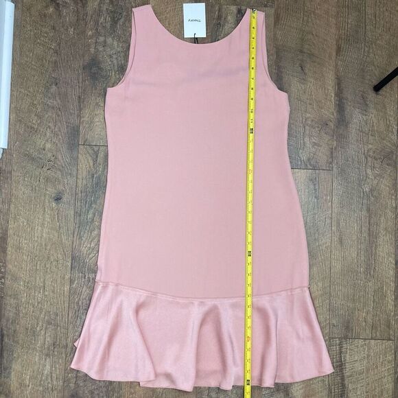 Theory Kensington Flirty Flare Satin Dress Pink Tutu Bubblegum Marshmallow sz 8 - Picture 7 of 8